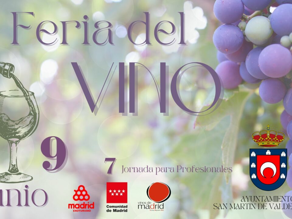 Cartel III Feria del Vino San Martín de Valdeiglesias 7, 8 y 9 de junio 2024. 7 solo para profesionales. Plaza de Toros.